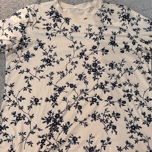 Floral Print Beige and Black Top